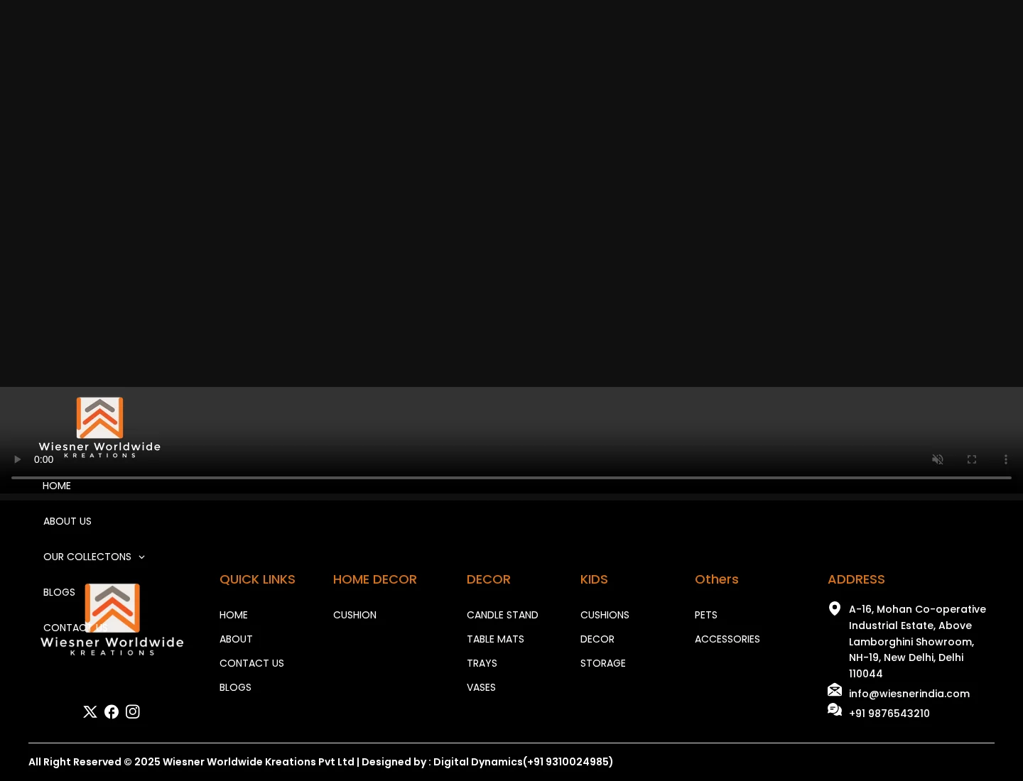 Wiesner Worldwide Kreations website homepage